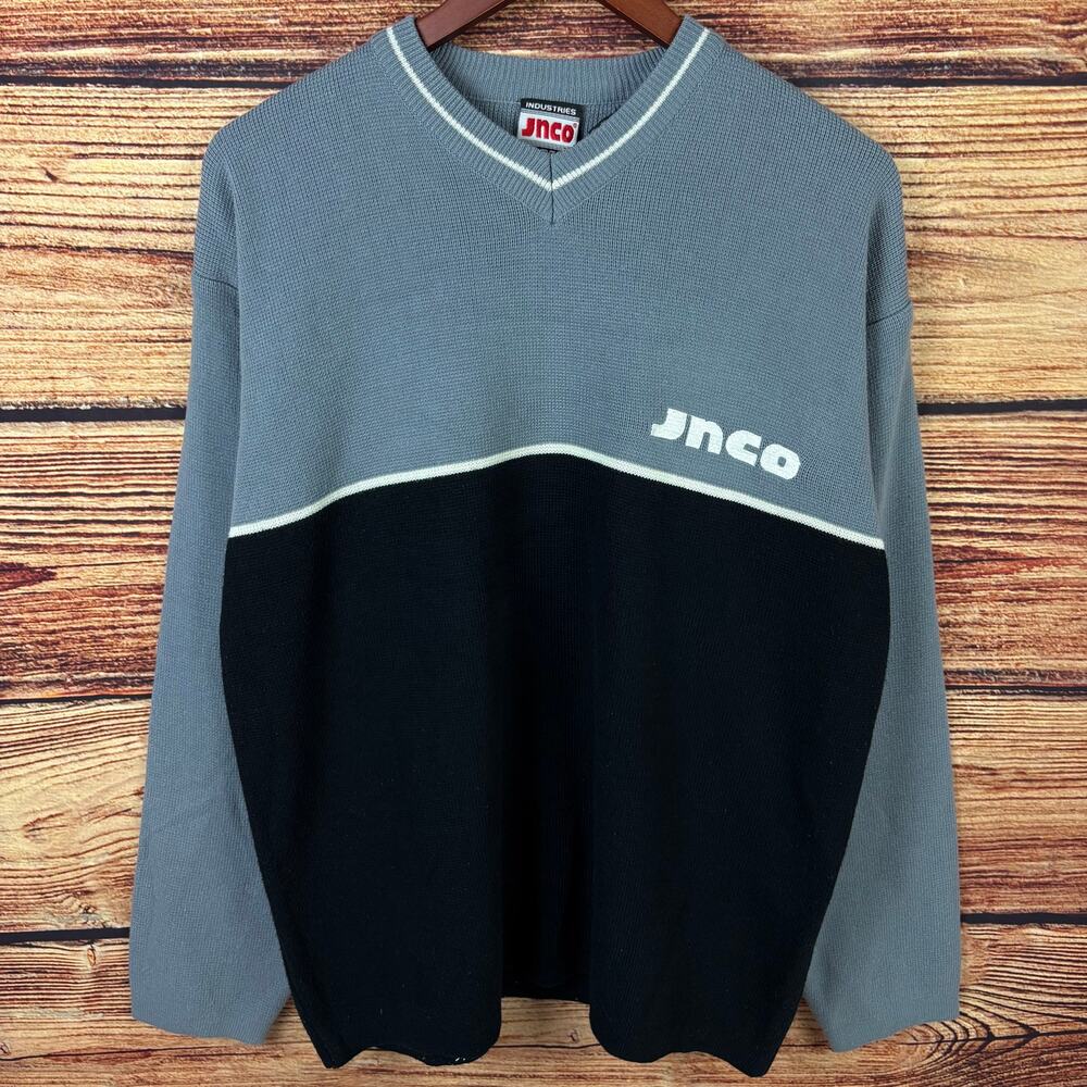 Vintage 1990s JNCO Jeans V Neck Acrylic Sweater